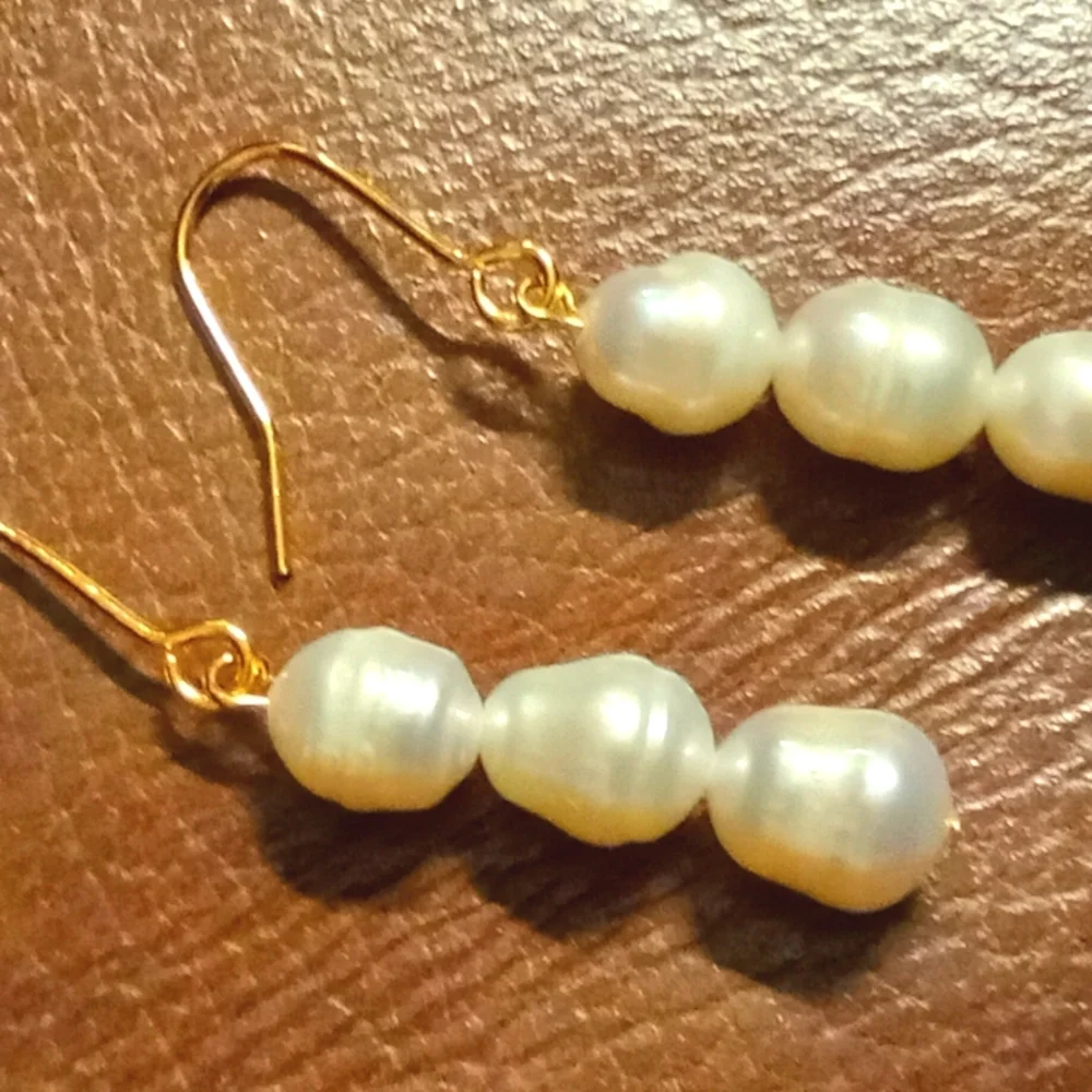 Freshwater pearl earrings - Picture 2 of 2
